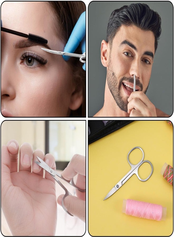 Eldraqth 3 Pcs Cuticle Curved Scissors Portable Eyebrow Scissor Stainless Steel Dog Hair Scissors for Grooming Grooming Hair Scissor for Beard Eyelash, Trim Nail - Image 4